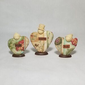 Enesco Take Heart by Karen Hahn Figures "Giggle" "Cozy" "Laugh" 2007